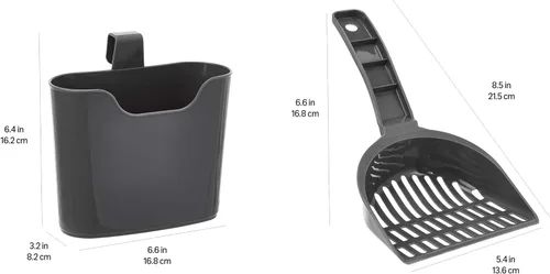 Vista 5 de Yaxa Basics Cuchara de arena duradera para caja de arena para gatos, con soporte, cuchara eficiente