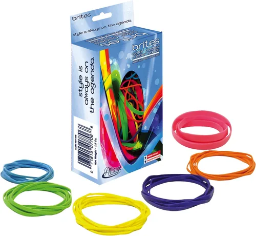 Vista 3 de Alliance 07706 Brites Pic-Pac - Bandas de goma, azul/naranja/amarillo/lima/morado/rosa, caja de 1-1/2 onzas (paquete de 2)