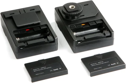 Vista 6 de Movo Sistema de micrófono inalámbrico de solapa, rango de 164 pies, incluye micrófono de mano, micrófono de lav, 2 auriculares, monitoreo de audio