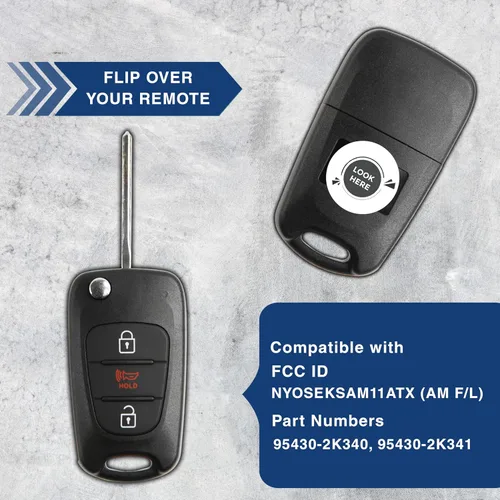Vista 5 de KeylessOption Llavero de encendido remoto para automóvil de entrada sin llave para Kia Rio 2010-2013 2012-2014