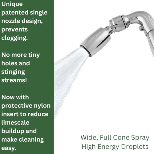 Vista 2 de High Sierra Showerheads® - Cabezal de ducha de mano de metal sólido con válvula de goteo - WaterSense Certified Low Flow 1.8 GPM: acabado de níquel