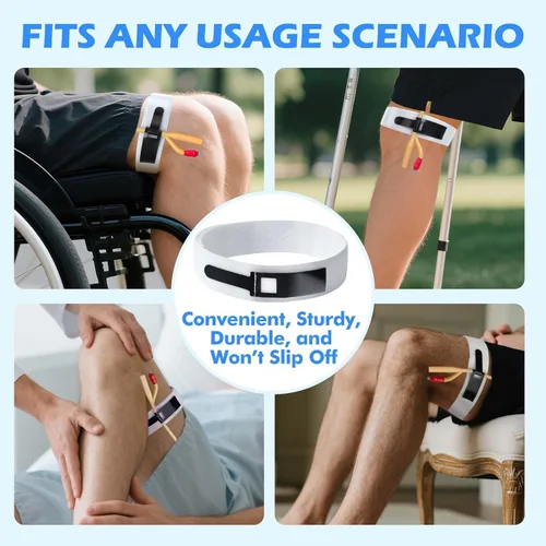 Vista 7 de Foley - Correa de catéter para las piernas, banda ajustable antideslizante, soporte para catéter para un drenaje seguro, tela suave al tacto