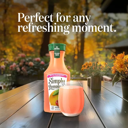 Vista 4 de Simply Limonada con frambuesa totalmente natural, botella de 52 onzas líquidas