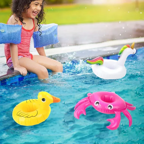 Vista 2 de UNICORN ELEMENT Juego de 9 piezas de accesorios de natación para muñecas de 11.5 pulgadas, flotadores de piscina, anillo de fiesta, soporte inflable