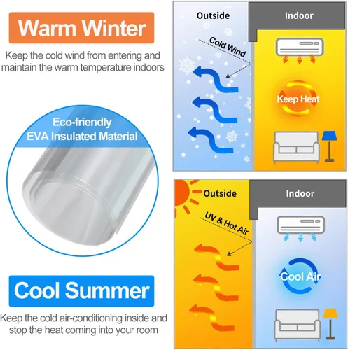Vista 3 de Cortina de puerta con imán magnético y aislamiento térmico para puerta de patio, se ajusta a puertas. Para mantener el calor adentro en invierno