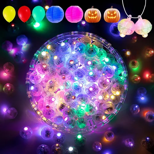 Vista 19 de Aogist - 50 piezas de luces de globo con gancho, tiempo de espera prolongado, luz mini impermeable para fiesta de cumpleaños, boda, Navidad, 10
