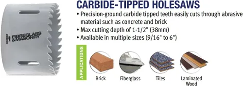 Vista 3 de Bahco BAH3832-44 Sierra de mango con punta de carburo de 1-3/4 pulgadas de diámetro / 1.732 in de diámetro