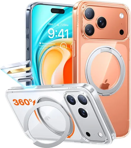 Vista 14 de TORRAS Funda magnética giratoria 360 mejorada para iPhone 16 Pro de 6.3 pulgadas, compatible con MagSafe, funda para teléfono 16 Pro, resistente a
