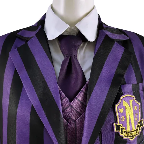 Vista 5 de Masfrida Enid Sinclair - Disfraz de colegialas Uniforme Never more Cosplay para niños para Halooween