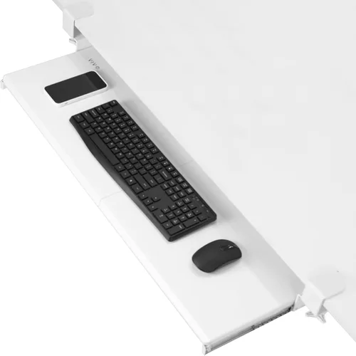 Vista 21 de VIVO Bandeja pequeña para teclado, extraíble debajo del escritorio con sistema de montaje de abrazadera C extra resistente, plataforma deslizante