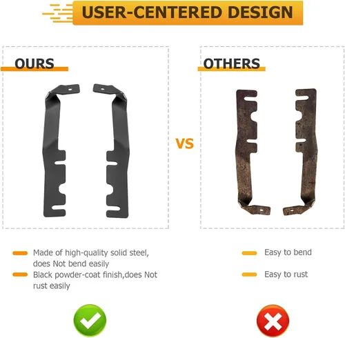 Vista 5 de WeiSen Soporte de montaje de luz de zanja de bisagra de capó superior compatible con Dodge Ram 1500 2019-2024 para la mayoría de luces de trabajo