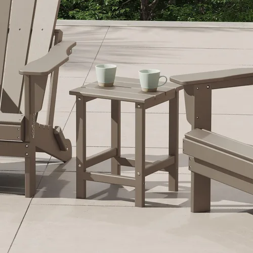 Vista 28 de Costaelm Mesas Laterales Cuadradas para Exteriores, Mesas de Patio Adirondack para Exteriores, Mesa Lateral de Patio de HDPE Resistente a