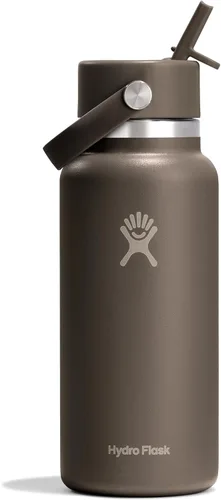 Vista 57 de Hydro Flask Botella de agua – Acero inoxidable aislado – Tapa flexible con popote de boca ancha, antiderrames, a prueba de fugas y recargable