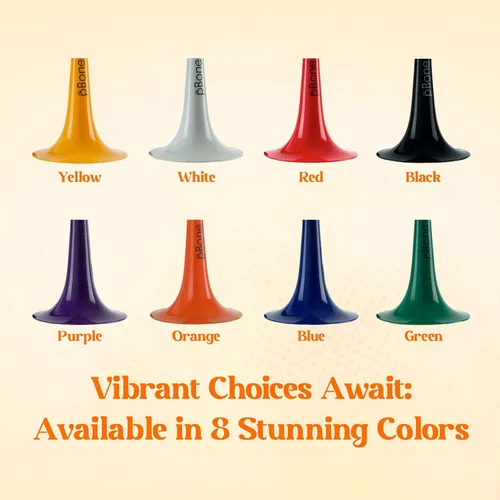 Vista 3 de pBone - Trombón de plástico Bb, diseño ligero de pInstruments con agarre ergonómico, incluye boquillas y bolsa de transporte, sonido Bb auténtico