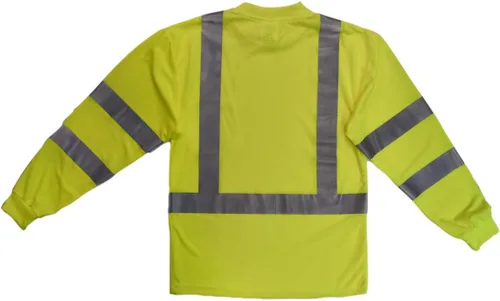 Vista 7 de Radians ST21-3PGS-M Clase 3 Max-Dri Camiseta de seguridad de manga larga con malla transpirable, color verde, talla mediana