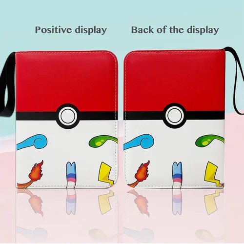 Vista 4 de Carpeta de tarjetas para tarjetas de dibujos animados, carpeta de 4 bolsillos, 400 bolsillos para tarjetas intercambiables, juegos con cremallera