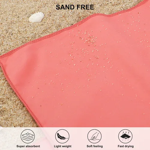 Vista 5 de Toalla de microfibra Rainleaf perfecta para viajes y gimnasio y camping. Secado rápido - Super absorbente - Ultra compacta - Liviana. Adecuada