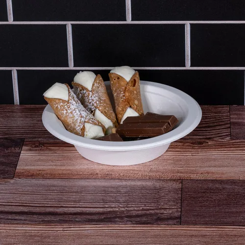 Vista 2 de Cuencos de papel de 16 onzas, paquete de 100 cuencos desechables biodegrables de bagazo 100% compostables, resistentes y ecológicos, para ensalada