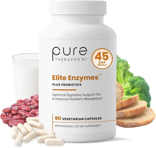 Pure Therapro Rx Elite Enzymes Plus Probióticos, Extra Fuerza, 90 Cápsulas