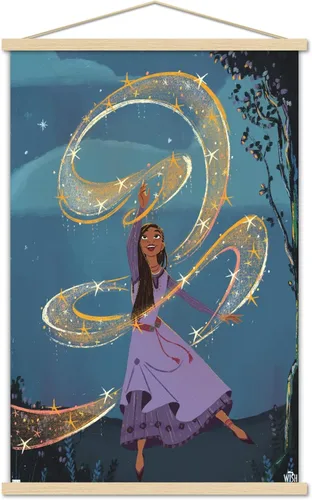 Trends International Disney Wish - Póster de collage de 6 (Asha), póster de pared, 22.37 x 34.00 pulgadas, paquete de impresión premium y colgador