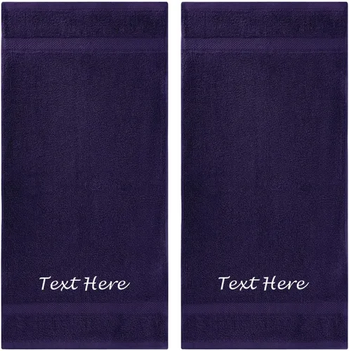 Vista 70 de Juego de Toallas Personalizadas con Texto Bordado - Paquete de 2 Sábanas de Baño de Algodón Turco Altamente Absorbentes y Súper Suaves para Spa