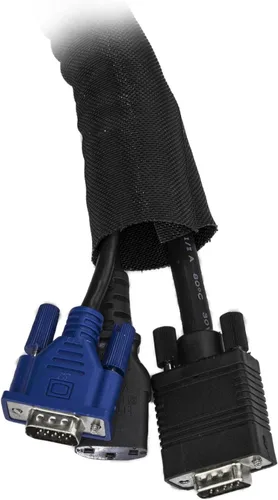 Vista 4 de StarTech.com Funda de organización de cables de 6.5 pies (6.6 ft) - Envoltura flexible de cables en espiral - 1.0-1.5" de diámetro Funda expandible