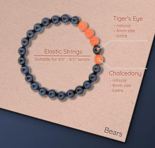 Vista 2 de Football Collection Beaded Bracelet, Natural Stone Bracelets, Handmade Gifts for Men Women