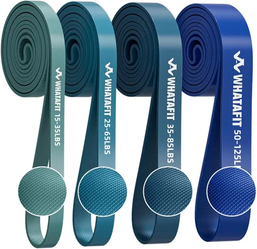 WHATAFIT Resistance Bands,Pull Up Assist Bands Set with Handles, Exercise & Workout Bands with Door Anchor for Men & Women – Home Fitness Equipment