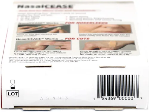 Vista 5 de NasalCease Primeros Auxilios para hemorragias nasales, Caja de 5