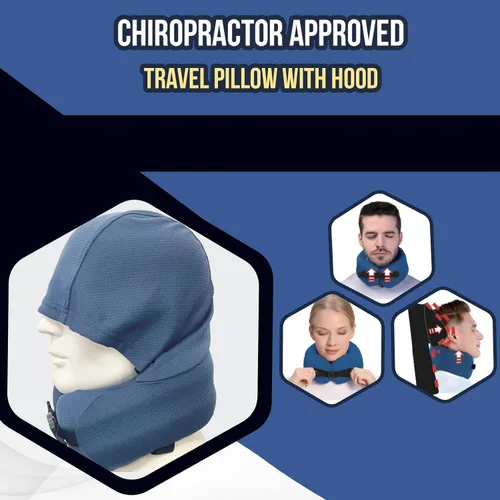 Vista 4 de Skypillow - Almohada ortopédica de viaje para el cuello, soporta de forma segura el cuello para evitar calambres y dolor en el cuello. Almohada