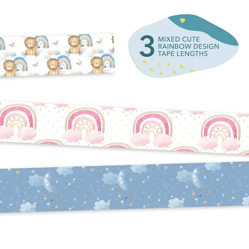 Vista 7 de A Simple Patch Cinta adhesiva precortada para tubos nasogástricos o de oxígeno, longitud de mezcla de arco iris x 3