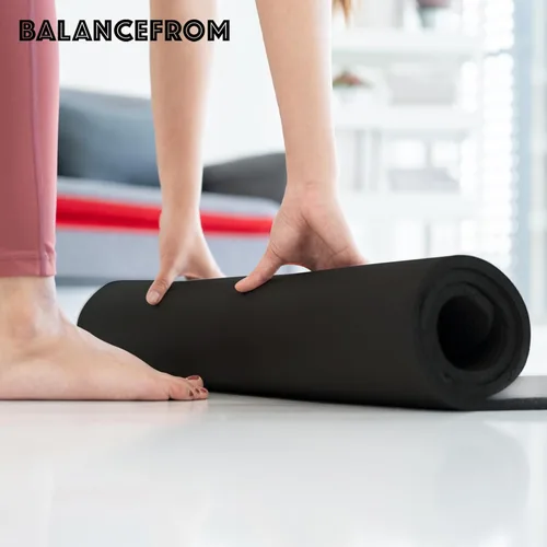 Vista 8 de BalanceFrom GoCloud All-Purpose 1-Inch Extra Thick High Density Anti-Tear Exercise Yoga Mat with Carrying Strap