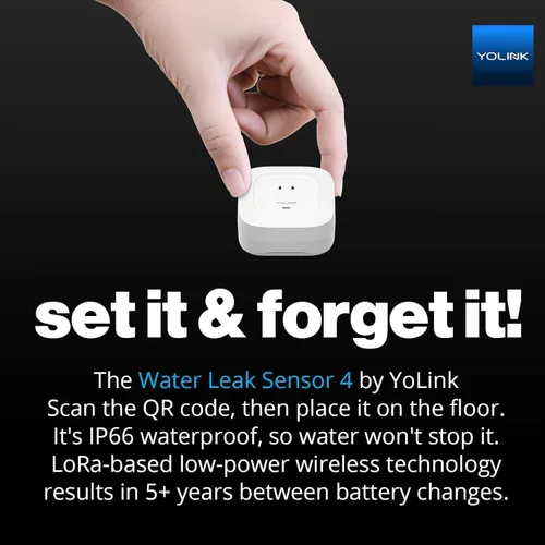 Vista 9 de YoLink LoRa - Sensor de fugas de agua de hasta 1/4 de milla, detector inteligente de fugas de agua e inundaciones de rango al aire libre, SMS/texto