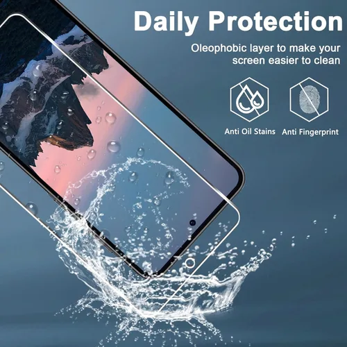 Vista 5 de [Paquete de 3+3] Protector de pantalla para Galaxy A36 5G + protector de lente de cámara, vidrio templado 9H, antiarañazos, fácil instalación, sin