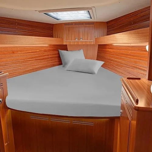 Vista 9 de Juego de sábanas para barco, 100% algodón egipcio, 800 hilos, litera universal en V, la mejor ropa de cama para embarcaciones en V, se adapta a
