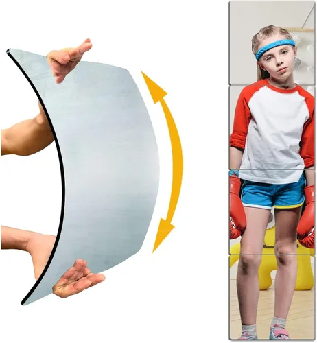 Espejo irrompible para pared, espejo de cuerpo completo para niños, paquete de 4 de 10 x 10 pulgadas, espejos largos de plexiglás inastillables para