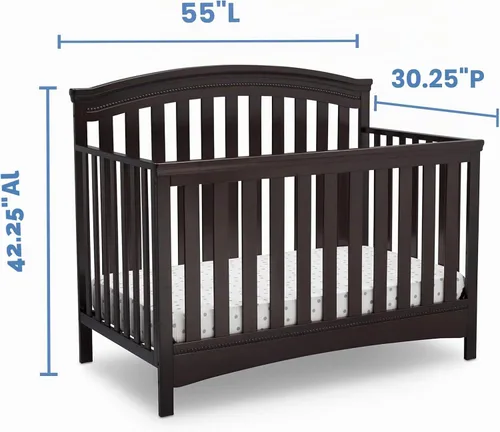 Vista 6 de Delta Children Emerson - Cuna convertible 4 en 1, certificado Greenguard Gold, chocolate negro