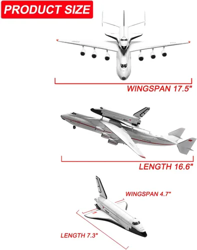 Vista 6 de ARCADORA Escala 1:200 An-225 ANTONOV que lleva con espacialeshuttle BURAN Resina Aviones Modelo Diecast para Colección