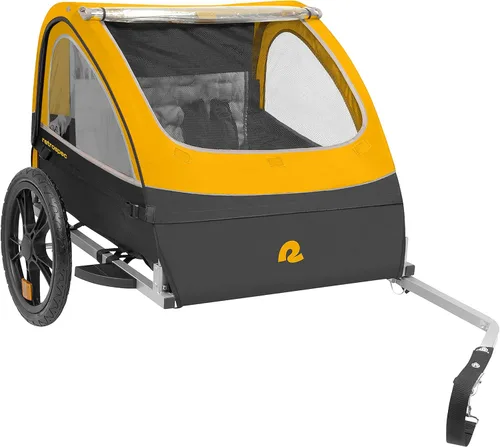 Vista 9 de Retrospec Rover - Remolque para bicicleta para niños, individual y doble pasajero, plegable