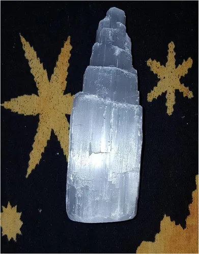 Vista 6 de JIC Gem lámparas de selenita eléctrica natural, rascacielos de cristal de 6 u 8 pulgadas, Blanco