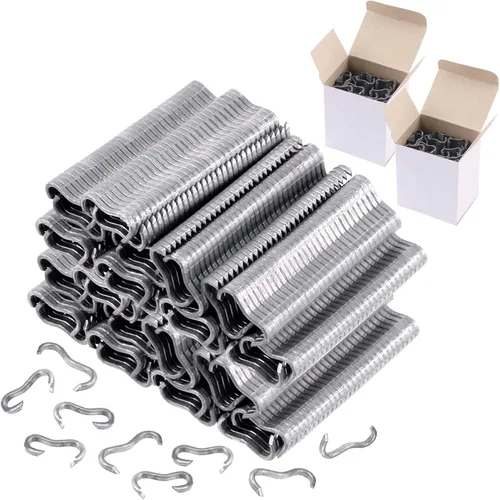 Vista 8 de Alicates de anillo de uñas tipo M Hog con 1200 piezas de acero galvanizado M clips para cercas Jaulas Malla Fijar Instalar