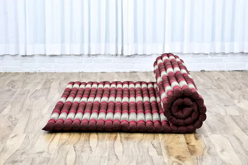 Vista 605 de Leewadee colchón tailandés enrollable para cama de invitados, tapete de yoga, para masaje tailandés, ecológico, orgánico y natural.