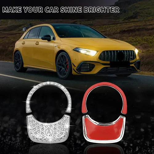 Vista 7 de TOMALL Bling - Cubierta para botón de encendido de motor de automóvil, compatible con Mercedes Benz GLB 2020, anillo de diamantes de imitación