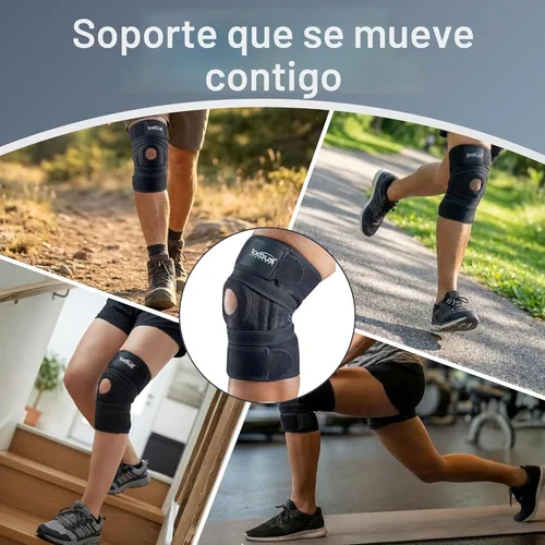 Vista 8 de EXOUS BODYGEAR - Rodillera para desgarro de menisco, soporte para artritis ACL, dolor MCL, correa envolvente ajustable patentada de 4 vías