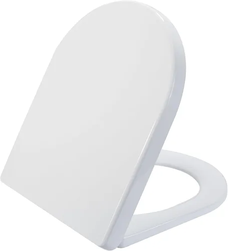 SADALAK Asiento de inodoro de liberación rápida alargado, bisagras de acero inoxidable ajustables resistentes, cubierta de asientos de inodoro en