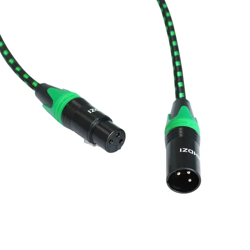 Vista 4 de Cable XLR equilibrado trenzado de nailon, cable de micrófono de audio XLR equilibrado (10 pies, rojo)