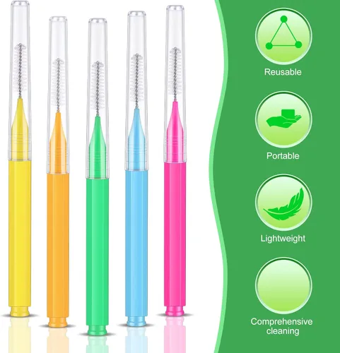 Vista 7 de Zopeal 250 piezas de cepillo interdental para aparatos ortopédicos desechables, hilo dental, palillo de dientes, dientes dentales, cabezal de hilo