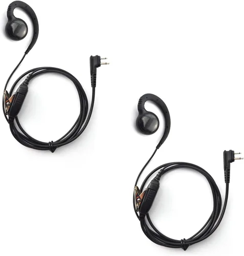 Vista 8 de PROMAXPOWER Auricular giratorio en forma de C de 1 cable con micrófono de botón PTT para Motorola Radio bidireccional Walkie Talkies Mag One BPR40