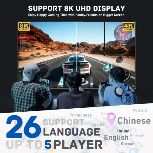 Vista 6 de Kinhank Super Console CUBE X3 Retro Video Game Console with 100000+Games,Game Consoles with EmuElec 4.5Android 9.0CoreE,8K Output,2.4+5G,BT