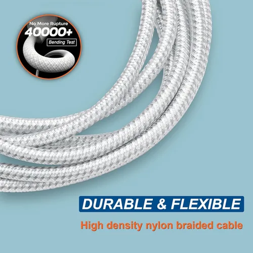 Vista 5 de TOP-UP Cable Carplay de coche para iPhone 16/15 (paquete de 2 unidades de 3.3 pies) y cable Carplay 2 en 1 para iPhone 16, iPhone 15 Pro Max Plus